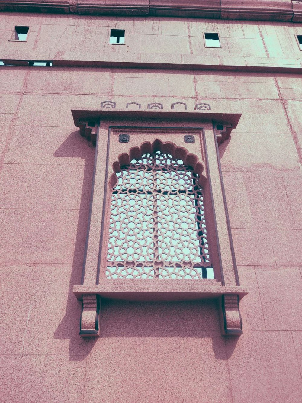 a window on the side of a building