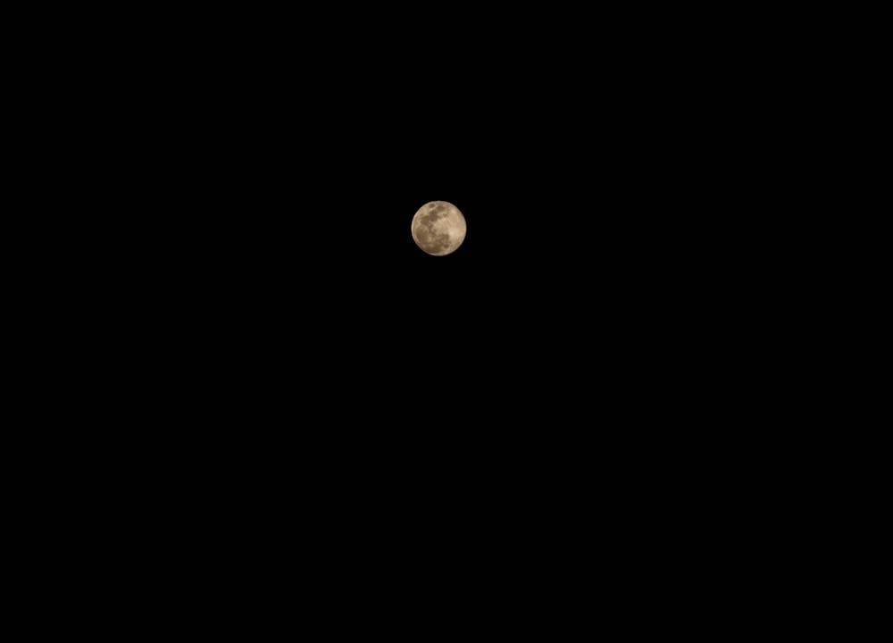 a full moon is seen in the dark sky