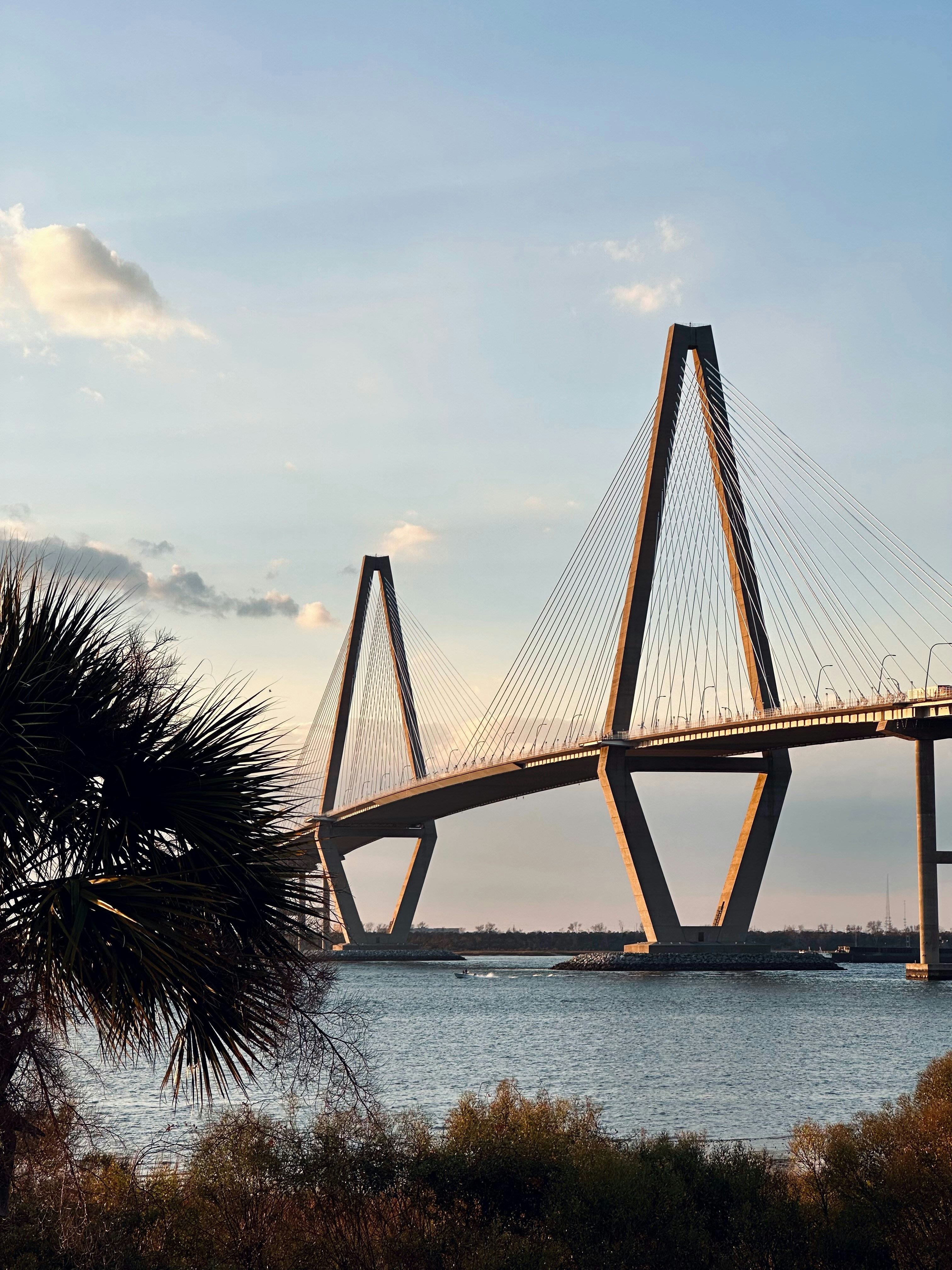 a large bridge spanning over a body of water
