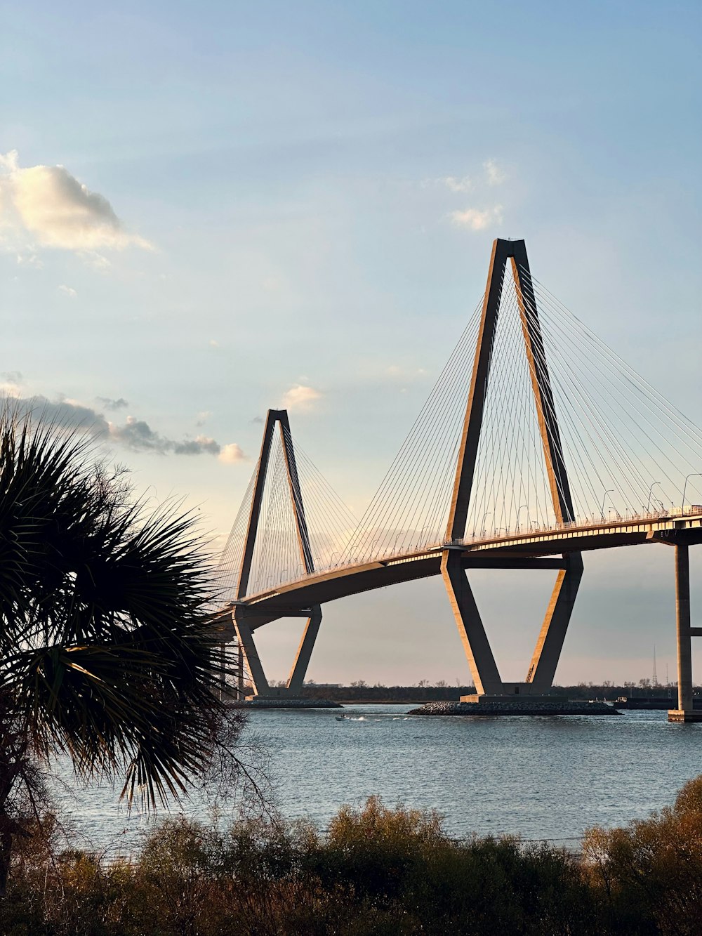 a large bridge spanning over a body of water