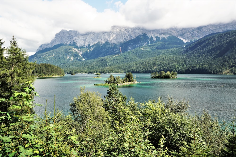 a large body of water surrounded by mountains