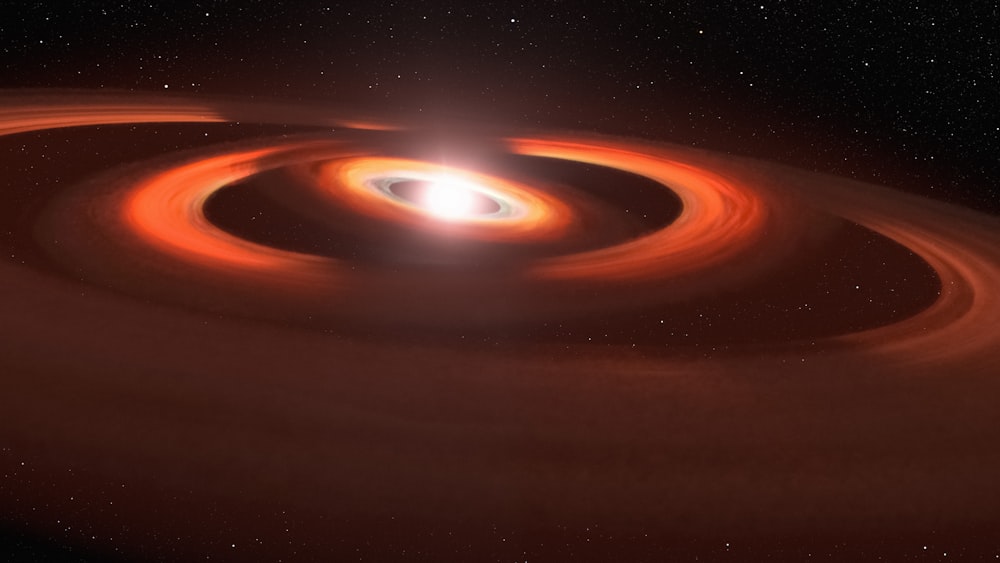 an artist's impression of a black hole in the sky