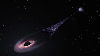an artist's impression of a black hole in the sky