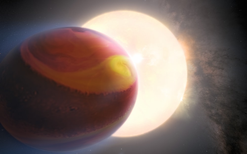 an artist's rendering of a planet with a star in the background