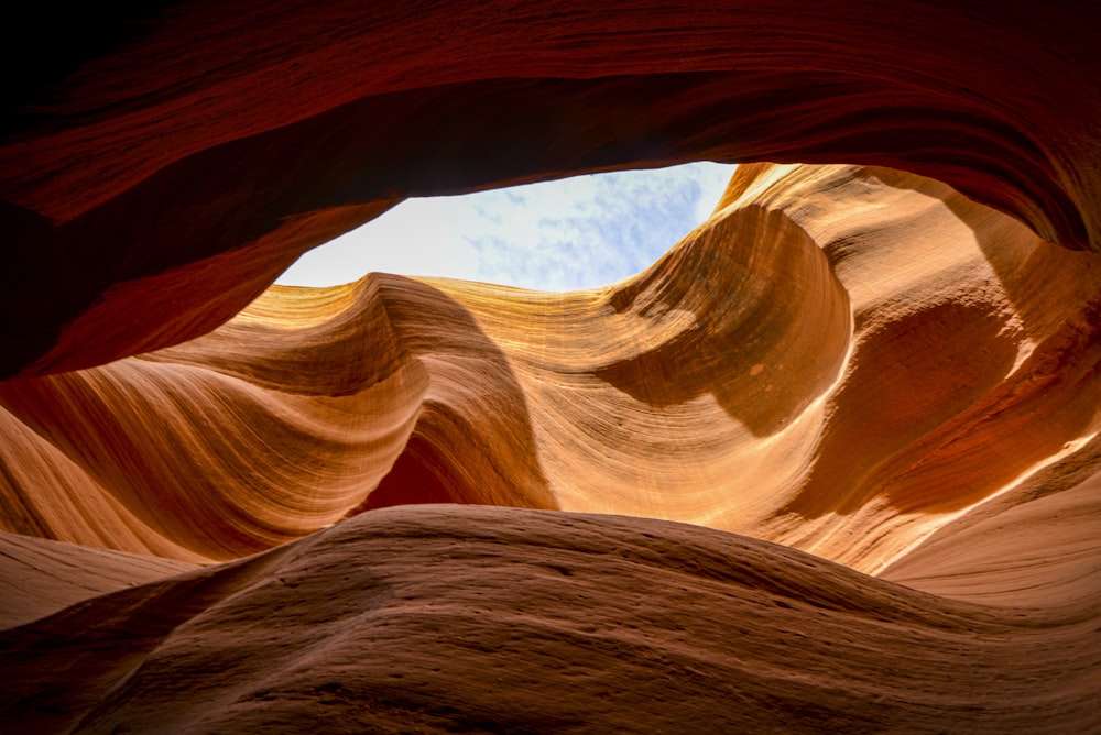 a view of the inside of a rock formation