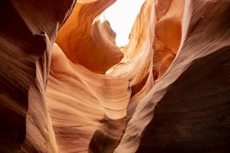 a narrow slot in the side of a canyon