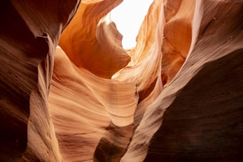 a narrow slot in the side of a canyon