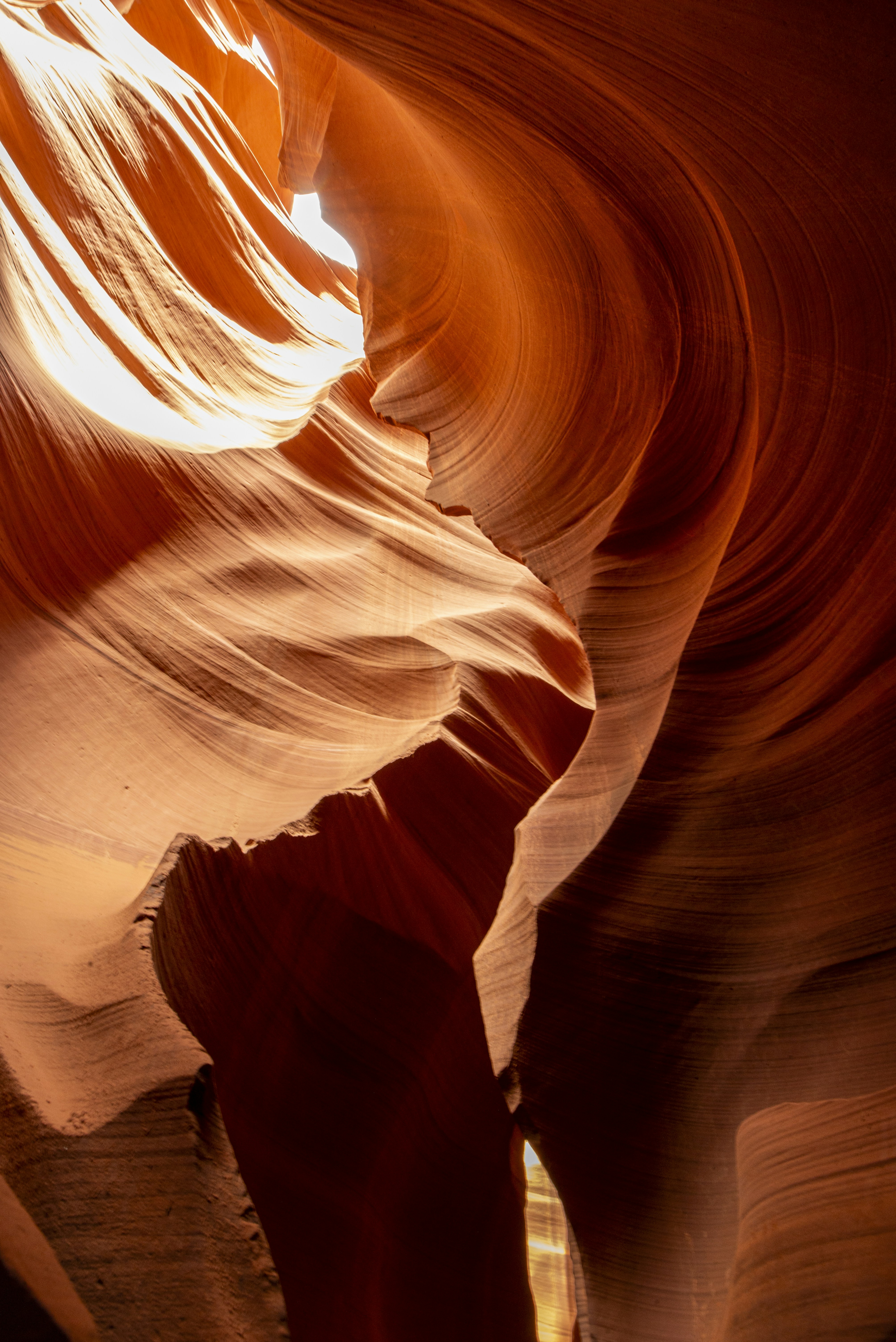 a narrow slot in the side of a canyon