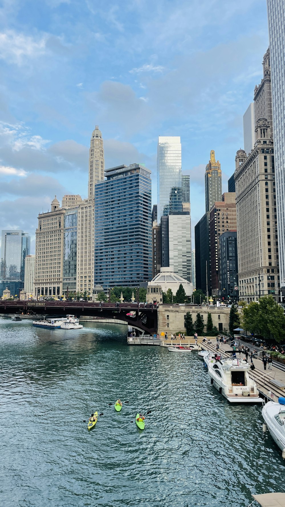 a body of water surrounded by tall buildings