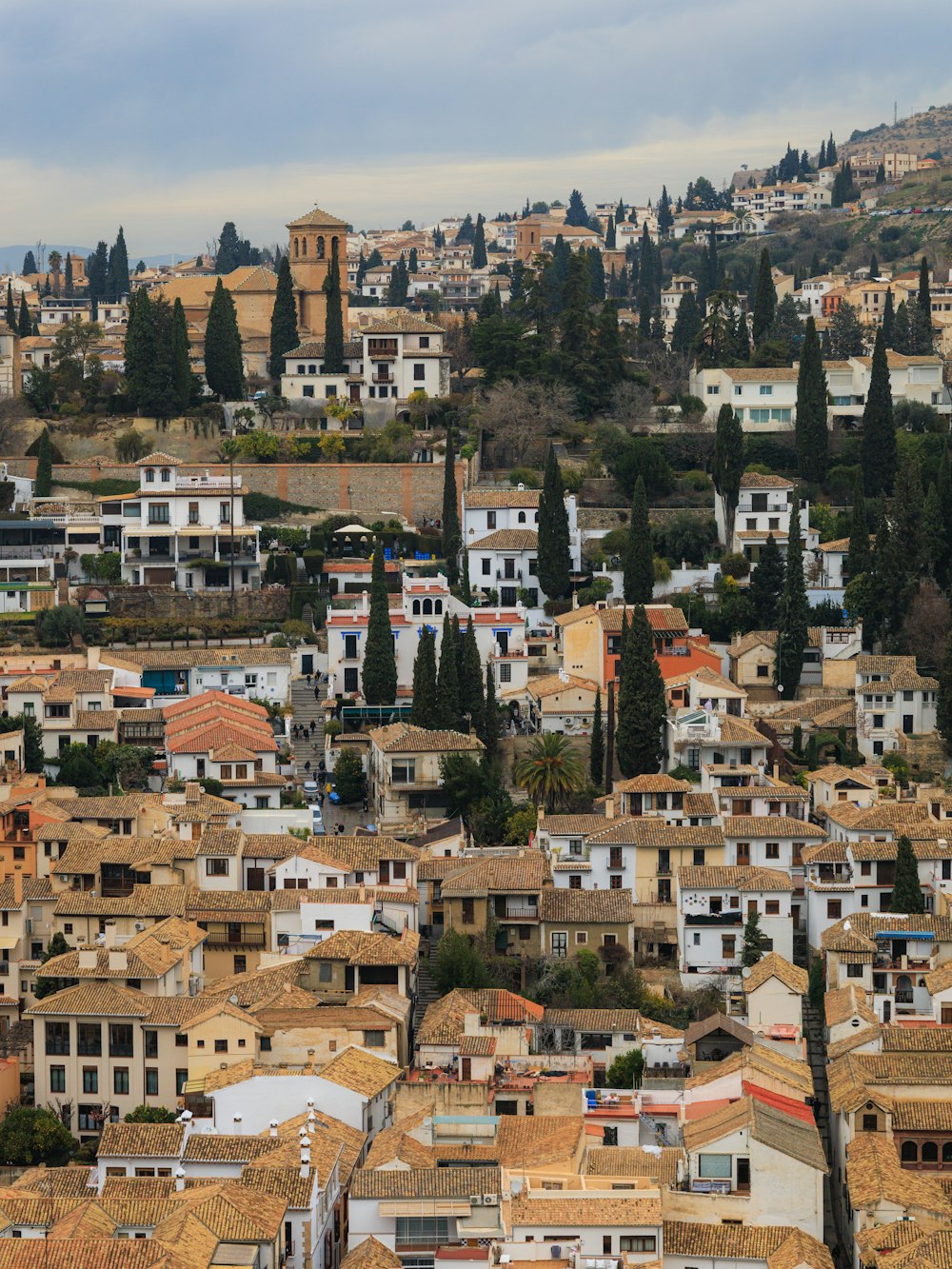 a view of a city with lots of buildings