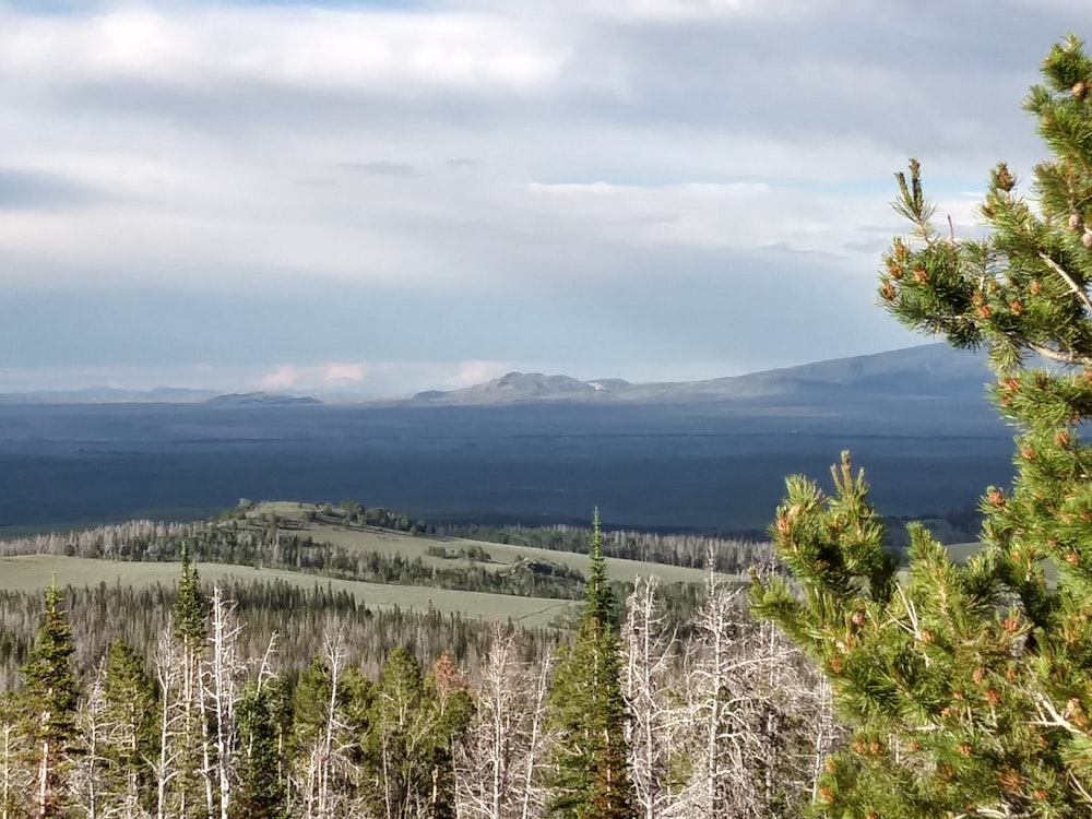 a view of a mountain range from a distance