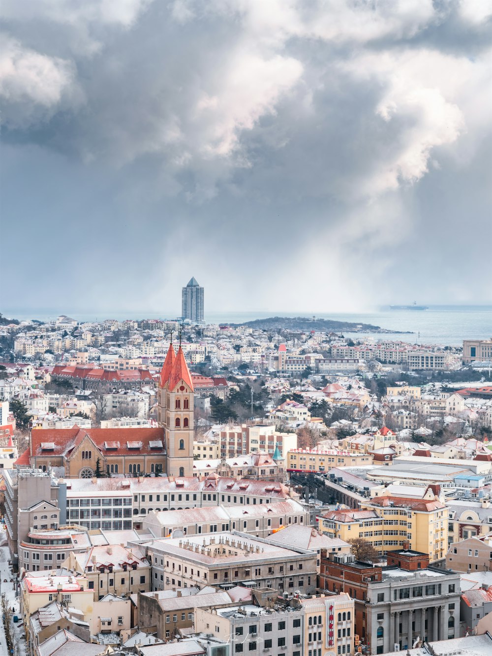 a view of a city from a high point of view