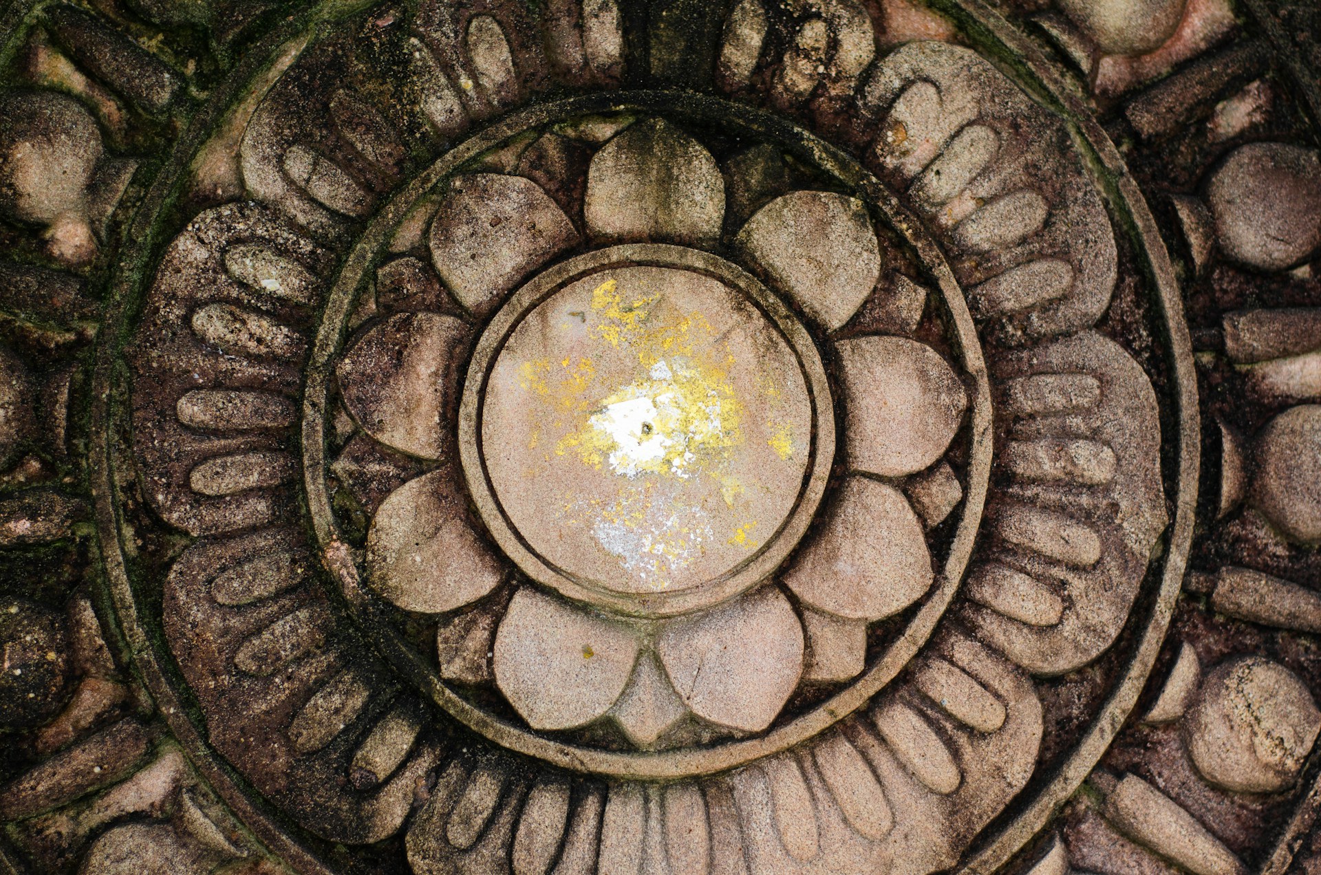 a close up of a circular object made of rocks