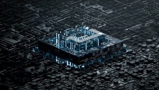 an aerial view of a building in a city