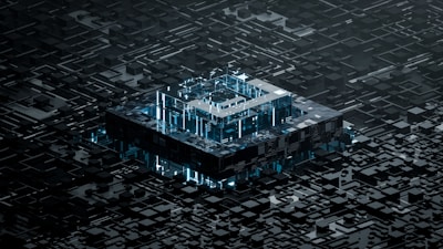 an aerial view of a building in a city