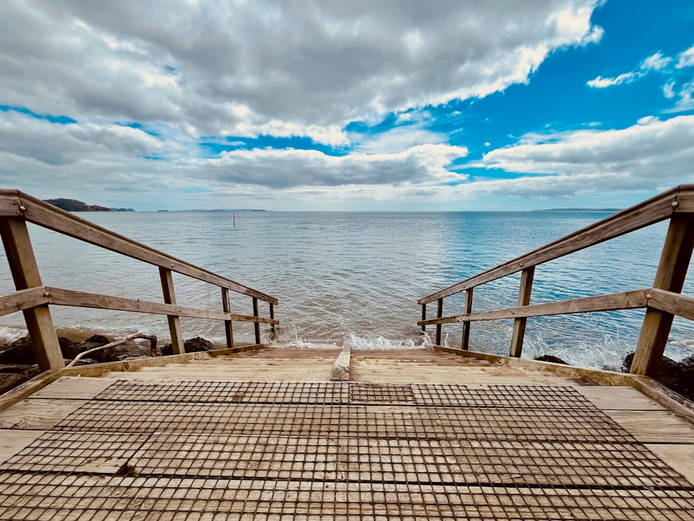 a view of the ocean from a pier