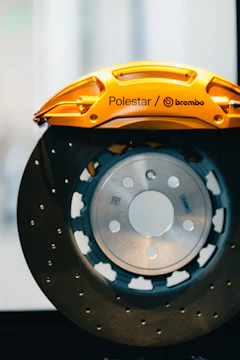 a close up of a brake on a vehicle