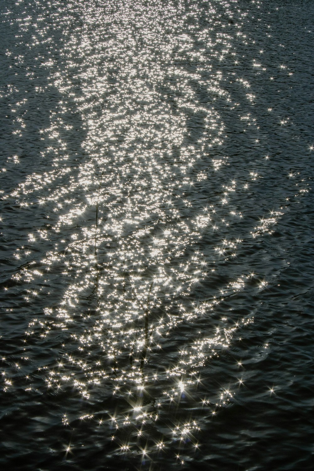 the sun shines on the water as it reflects off the surface