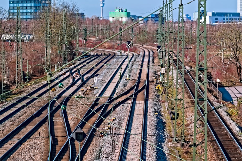 a view of a train track from a distance