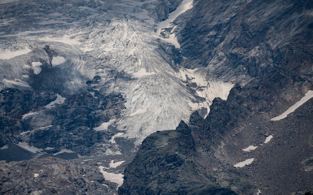 a view of a mountain range from an airplane