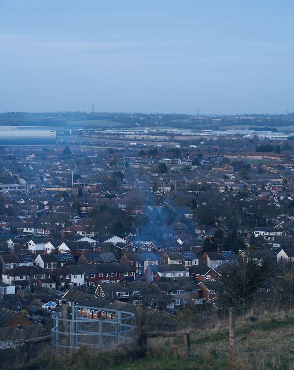 a view of a city from a hill