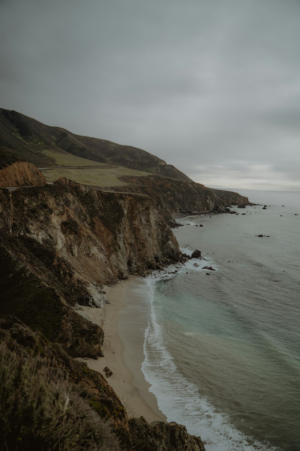 a view of the ocean from a cliff