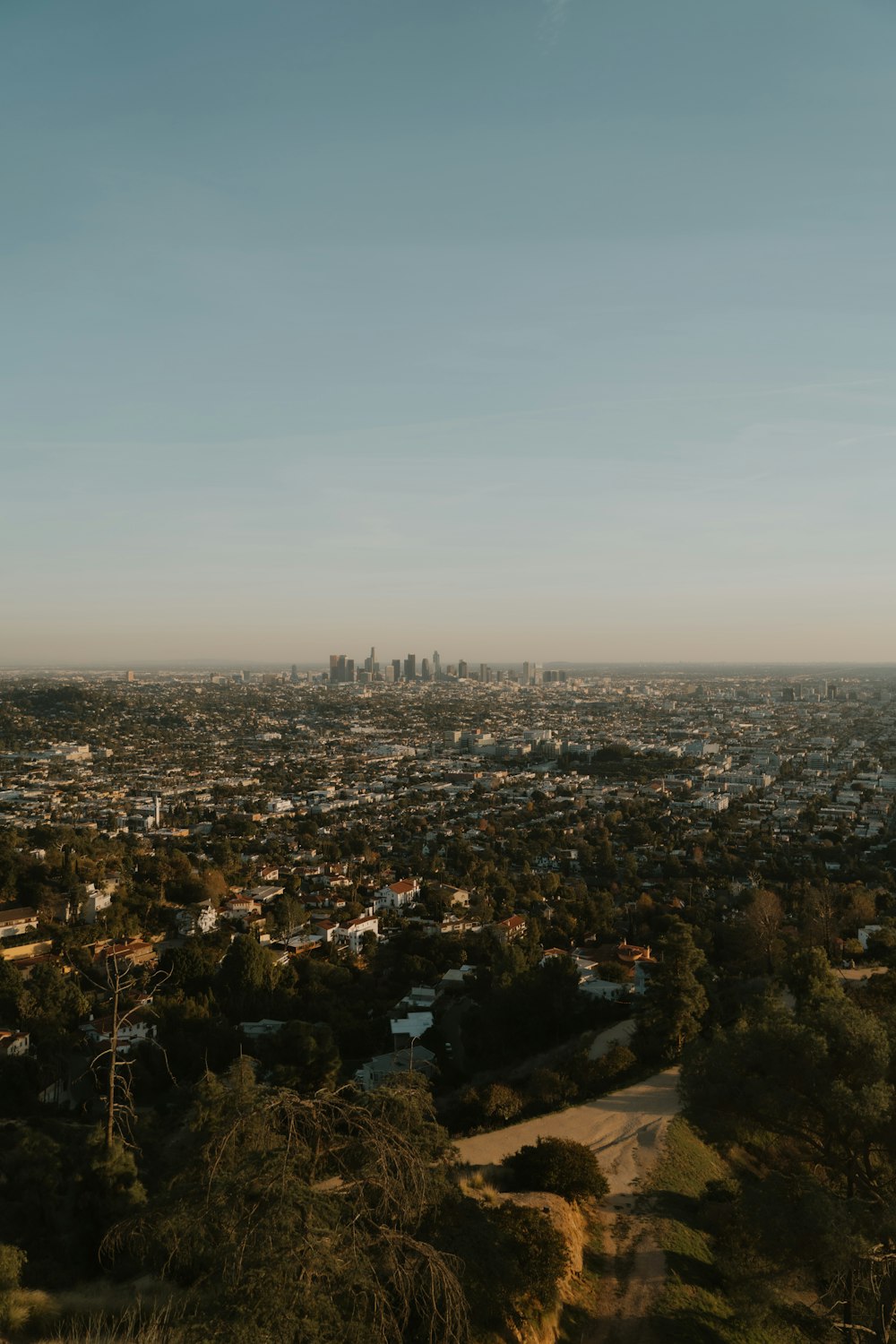 a view of a city from a hill