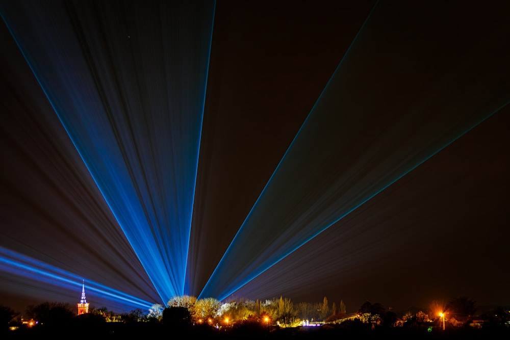 a long exposure of a city at night