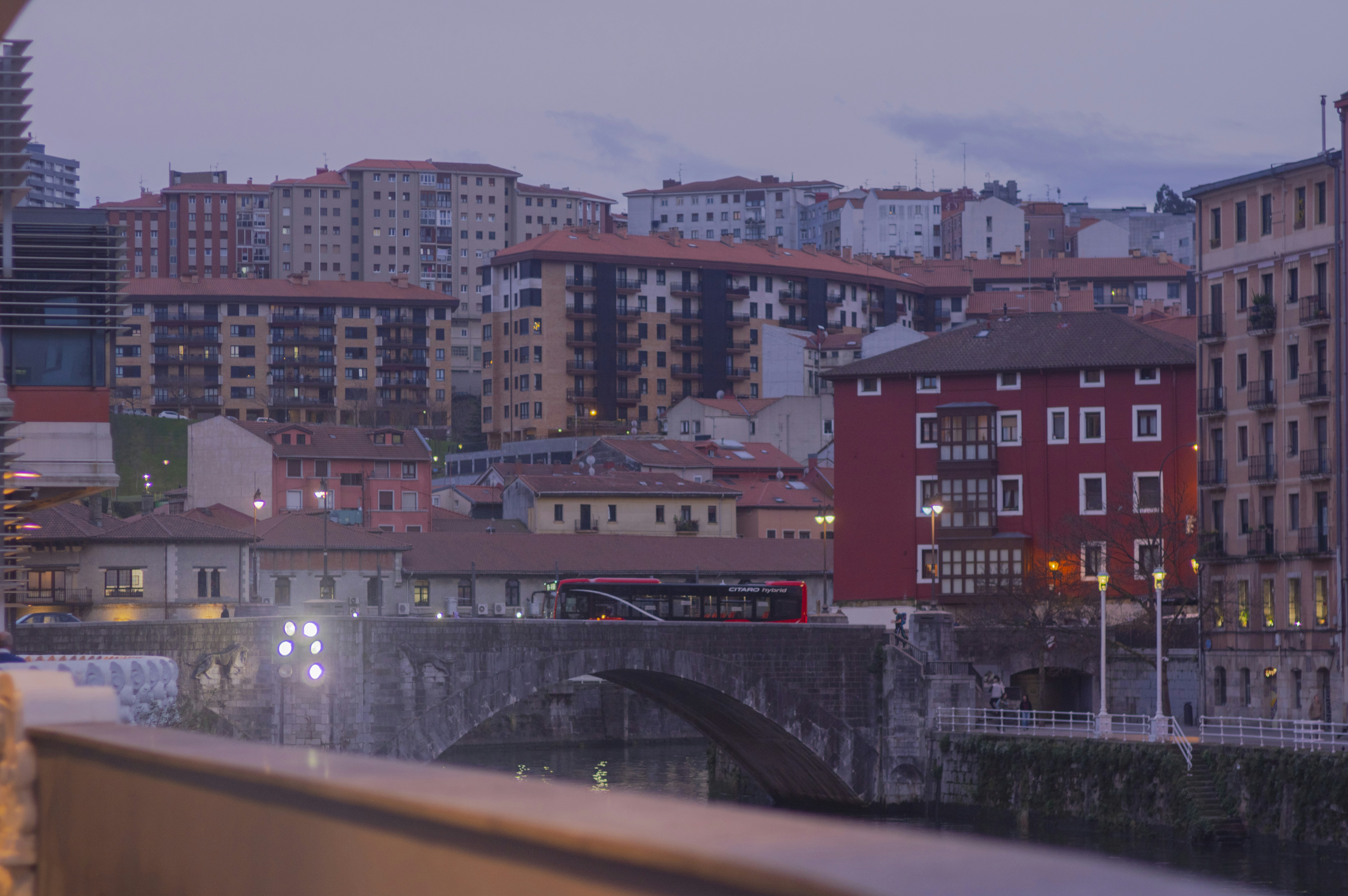 a view of a city from a bridge