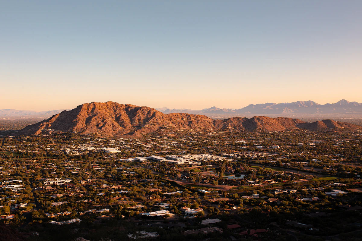 Aerial view of industrial warehouses and logistics facilities in the Southwest desert