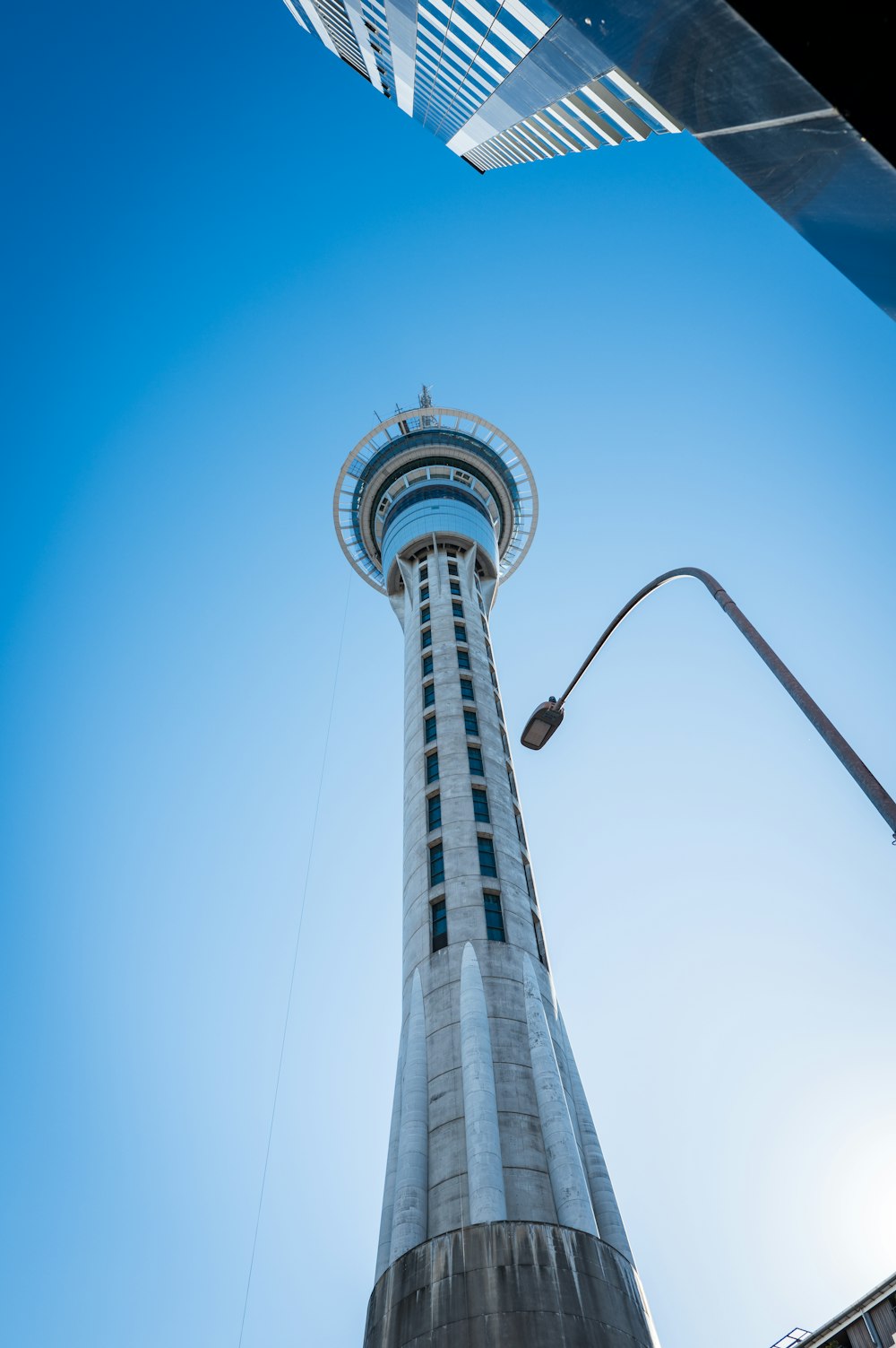 a tall tower with a sky background