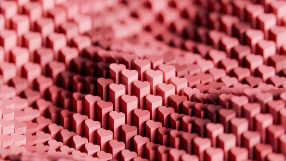 a close up view of a pink object