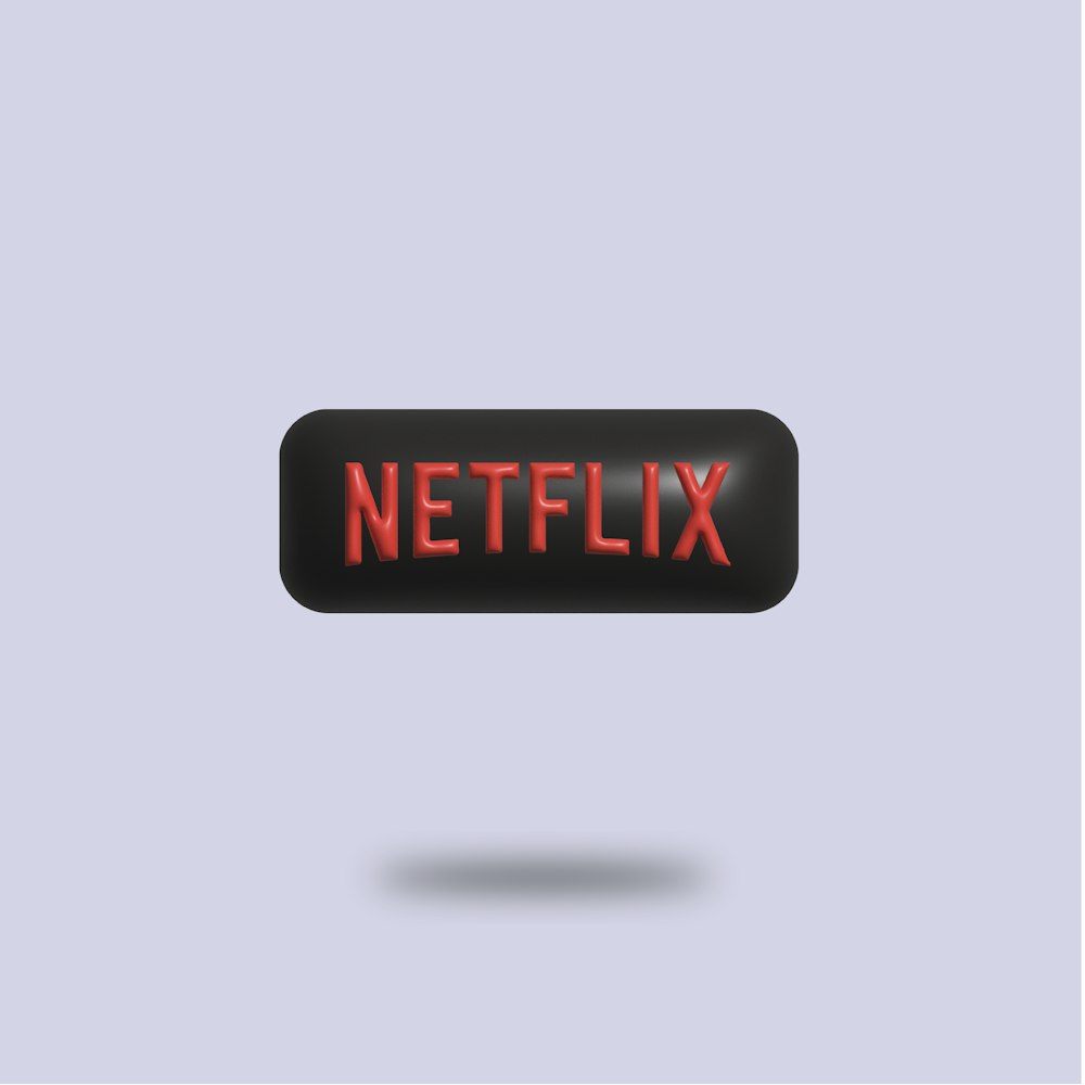 a red netflix sign with the word netflix on it