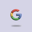 a colorful google logo on a blue background
