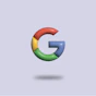 a colorful google logo on a blue background