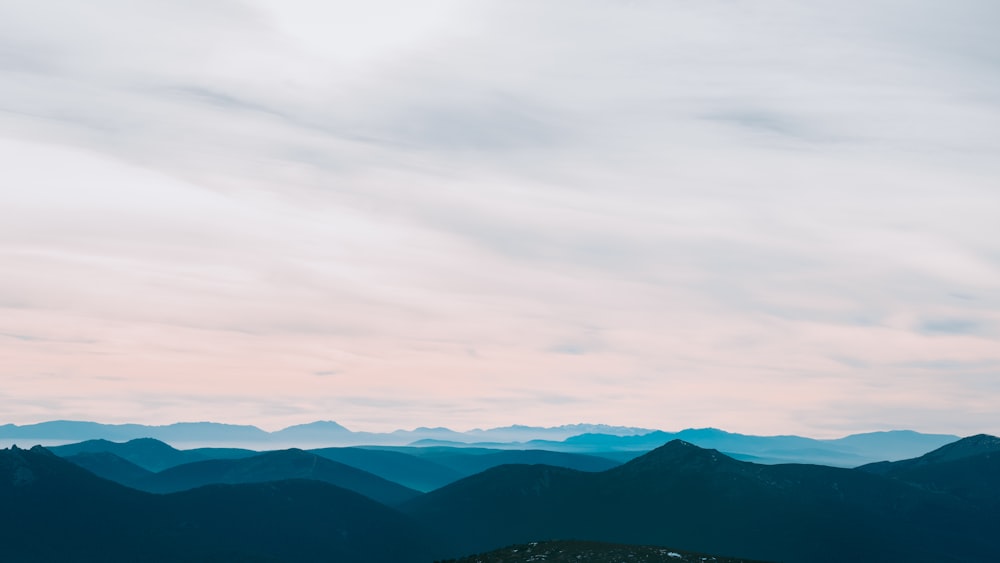 a view of a mountain range from a distance