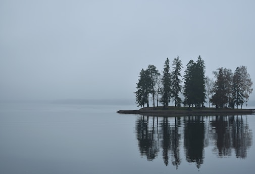 a small island in the middle of a body of water