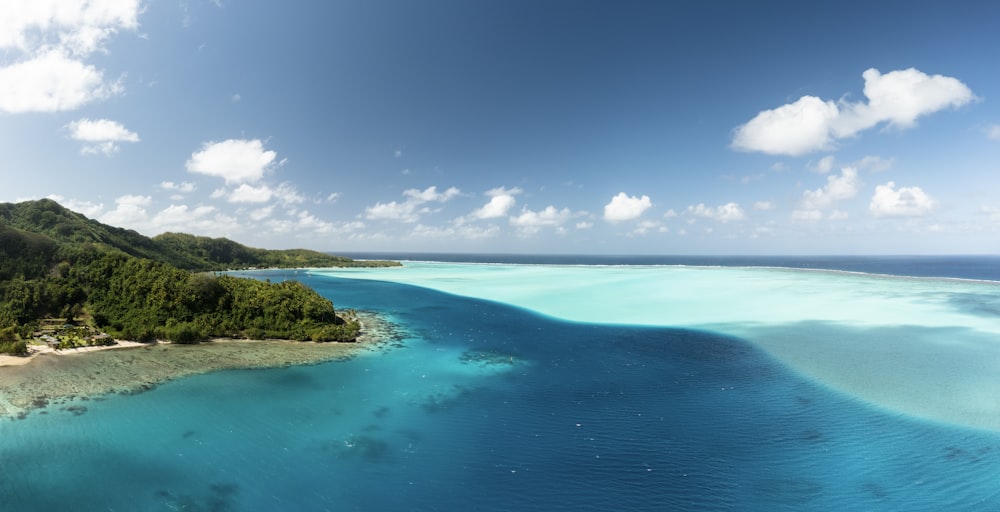 an island in the middle of a body of water