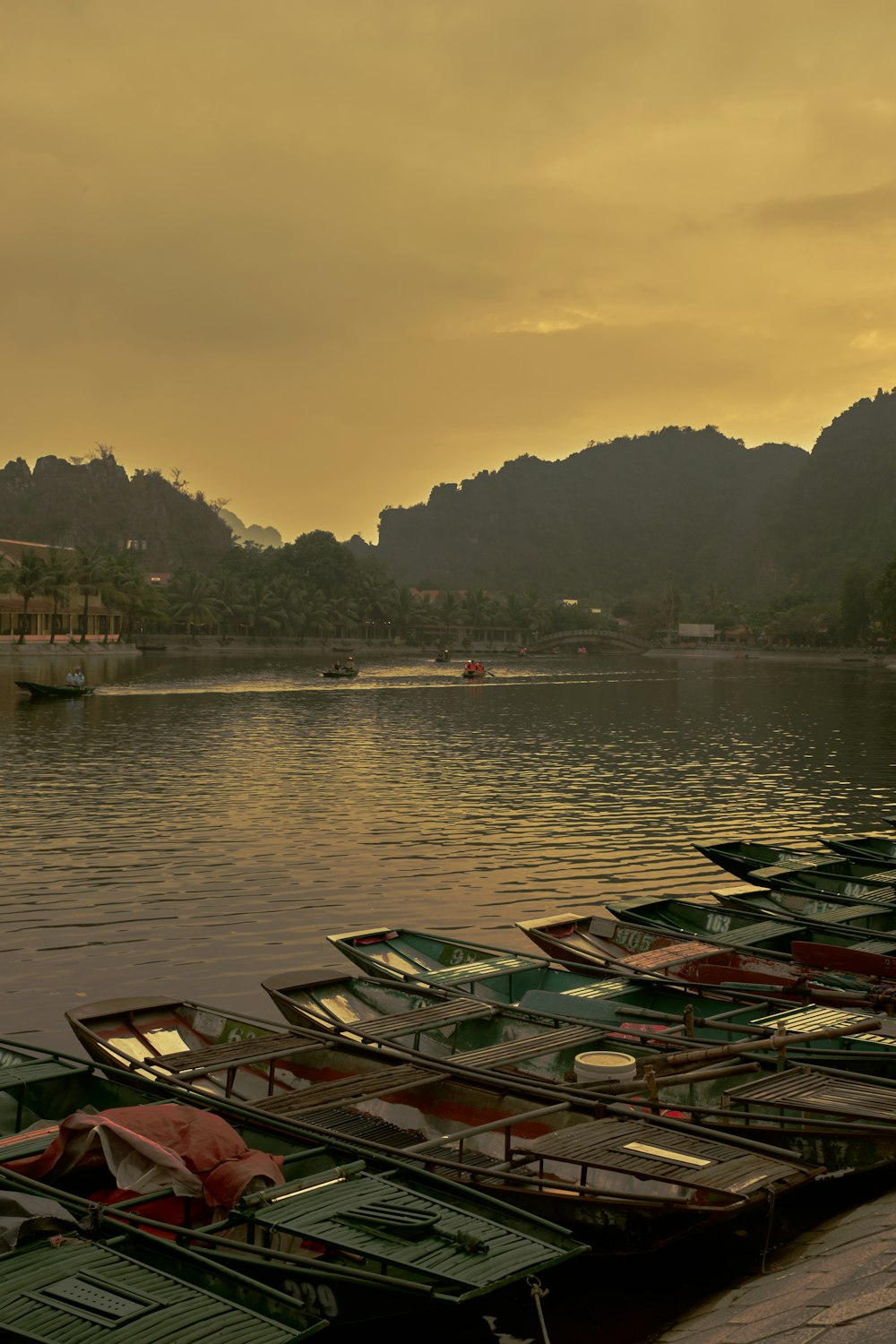 a bunch of boats that are sitting in the water