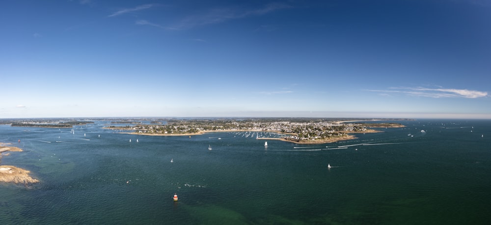 a large body of water with a bunch of boats in it