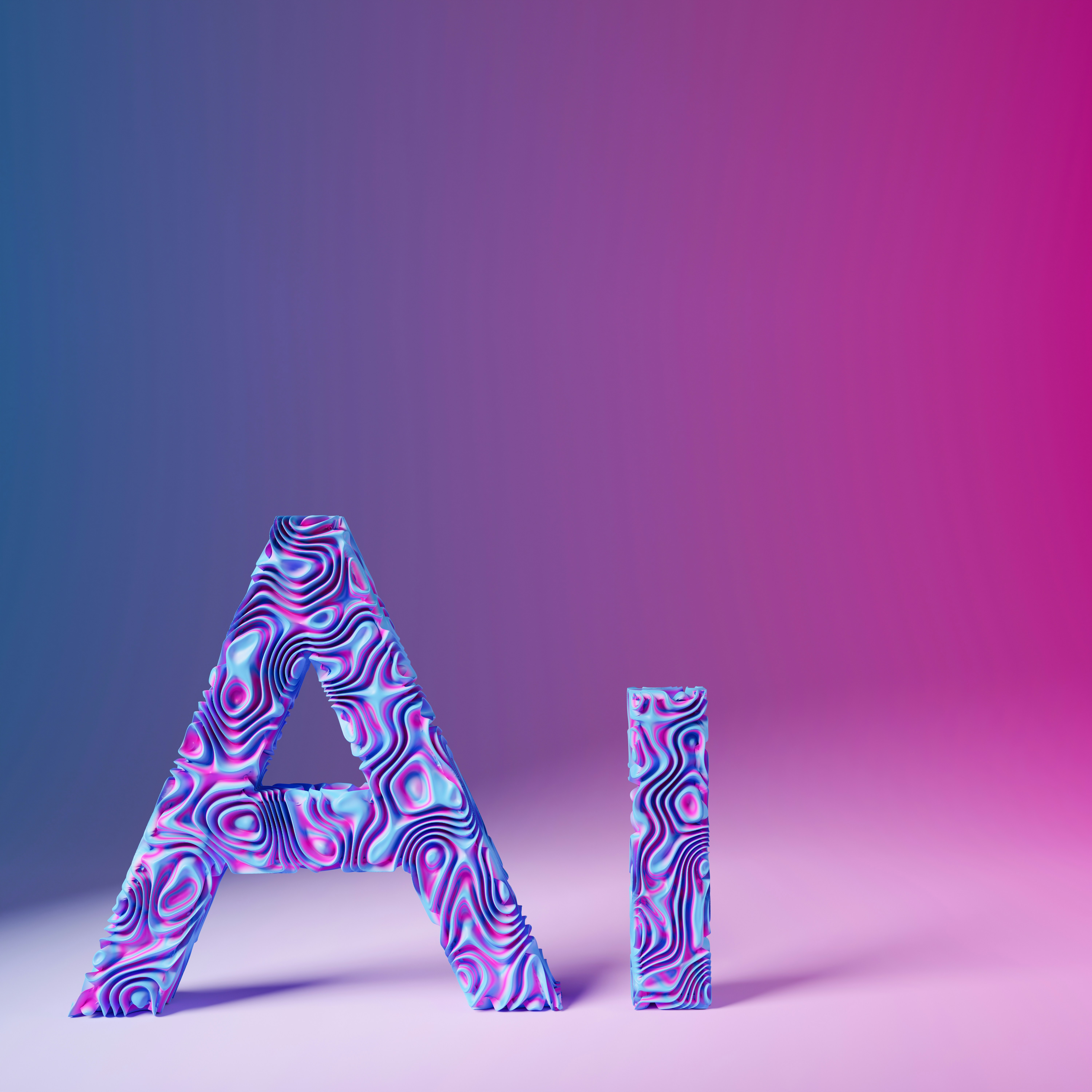 Ai letters 3D render 2