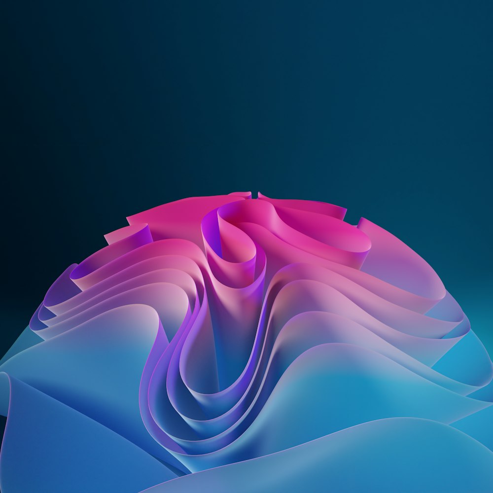 a computer generated image of a pink and blue object