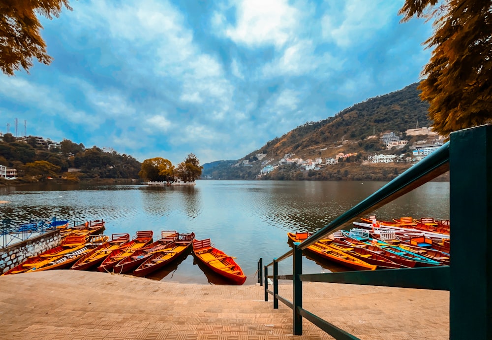 a bunch of boats that are sitting in the water