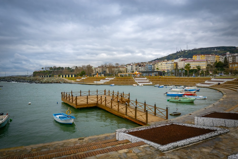 a wooden bridge over a body of water