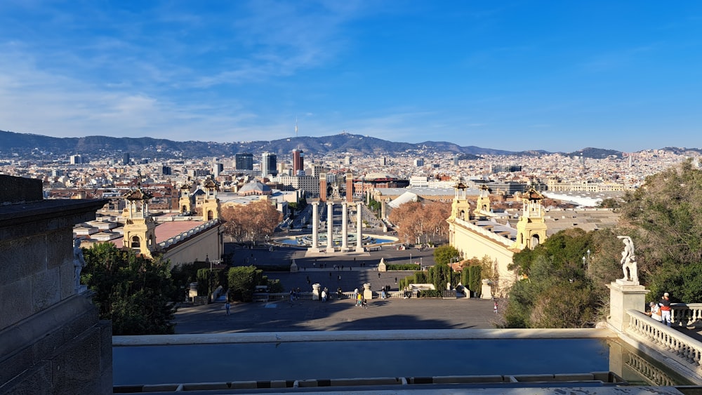 a view of a city from the top of a building