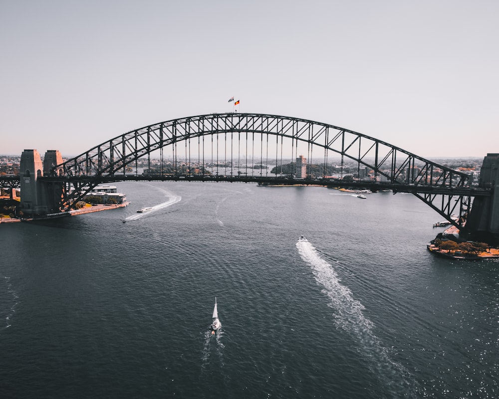 a large bridge spanning over a large body of water