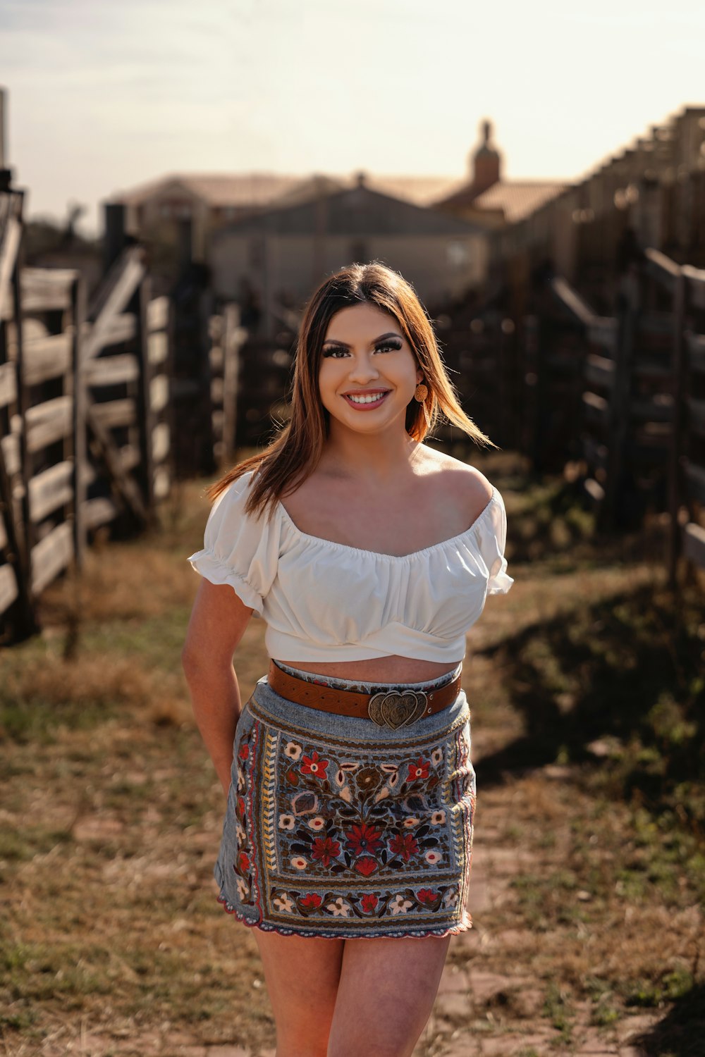 a woman in a short skirt posing for a picture