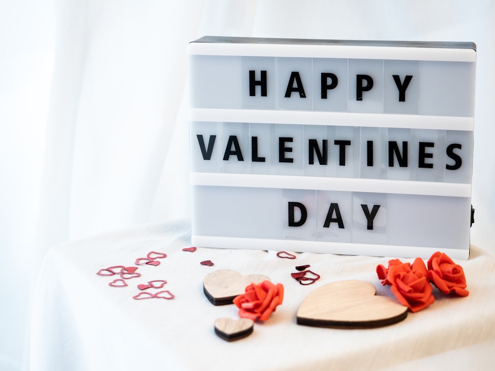 a light box that says happy valentine's day