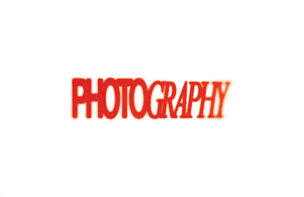 a picture of the word photography on a white background