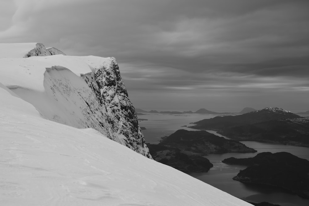 a person skiing down a snow covered mountain